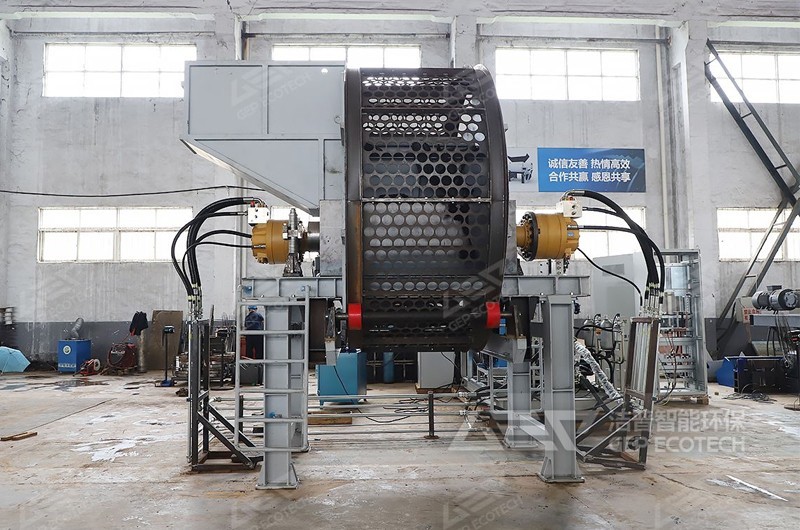 雙軸輪胎撕碎機