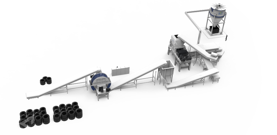 廢舊輪胎膠粉加工