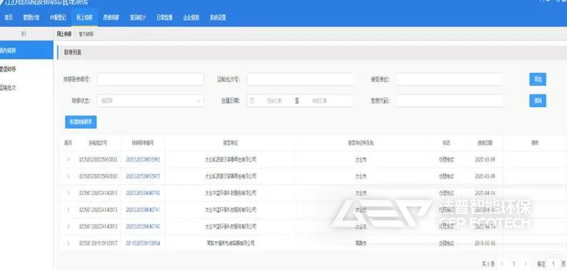 危險廢物轉(zhuǎn)移聯(lián)單